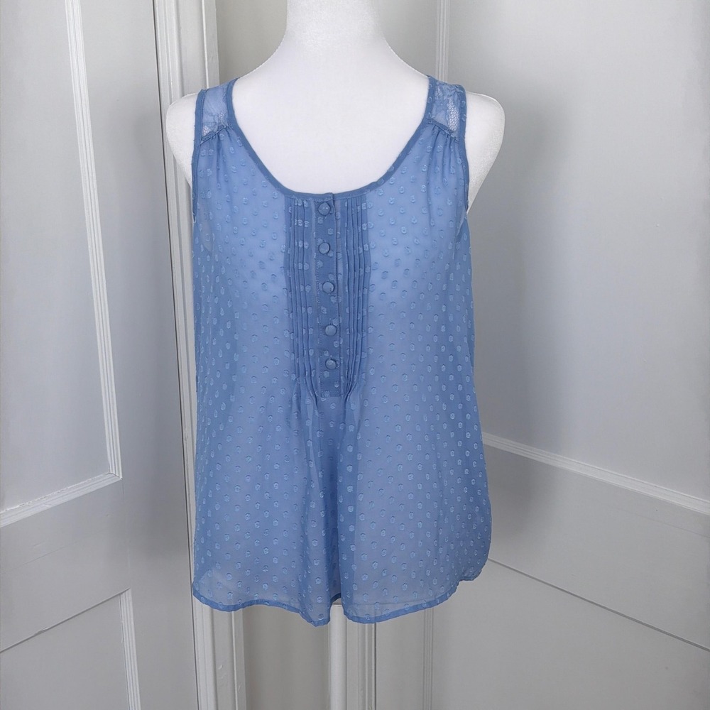 Y2K Forever 21 Top Blue Sheer Cami Lace Tank Fairy Romantic Feminine Coquette S‎
